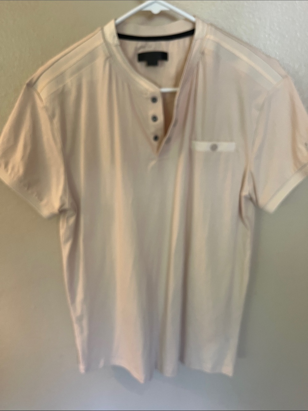 Nick Danger Blush Henley Spandex/Cotton Mix L